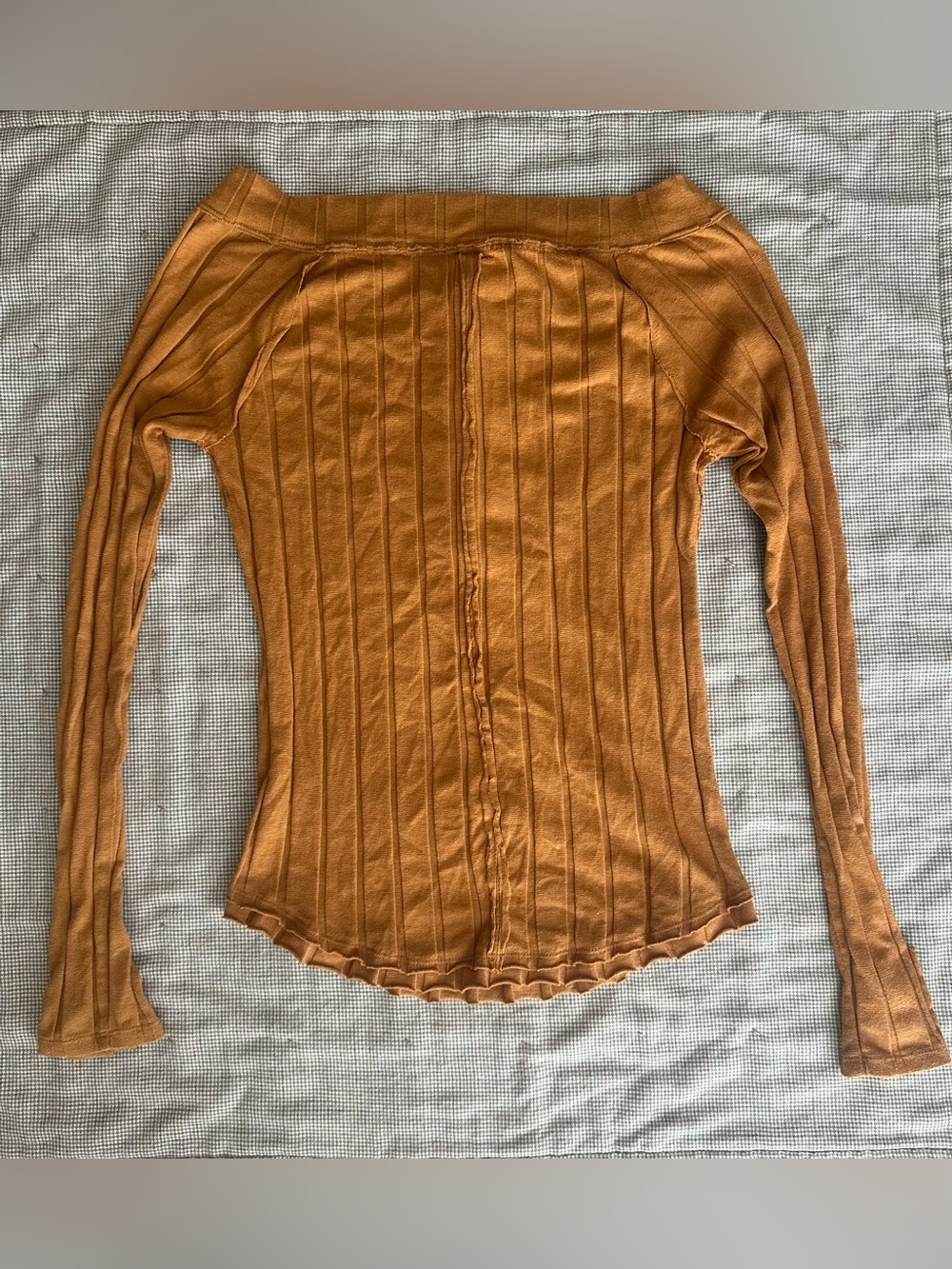 We The Free Ribbed On/Off-Shoulder Large Button Henley - Small - Picture 3 of 5